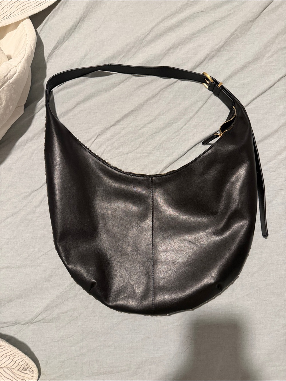 Madewell Black Leather Hobo Shoulder Bag